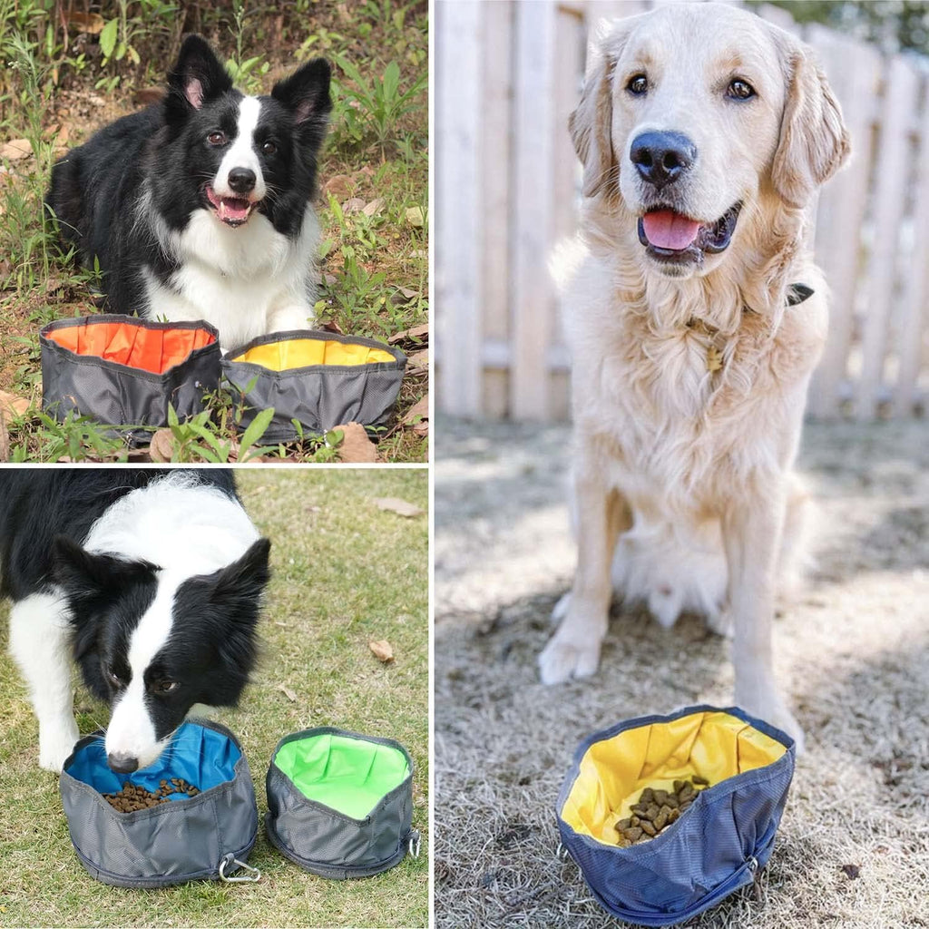 Collapsible dog travel bowl, 8 cups large lightweight foldable bowl, water and food bowls for pets dogs cats with zipper. - view 2