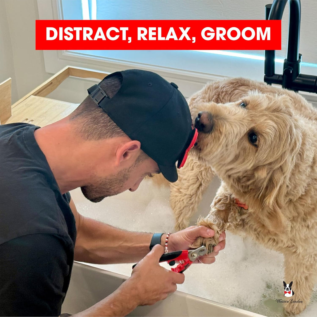 Distract-A-Hat - Dog Grooming Distraction Lick Hat for Nail Clipping and Grooming – Adjustable Fit with Adhesive Dog Lick Pad, Spreader & Cleaning Brush Included - view 8