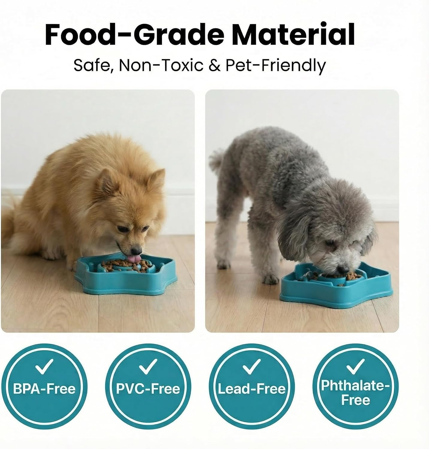 Pet slow feeder bowl for small dogs, puzzle feeder for petite dogs, anti-choking, slow eating, 350ML capacity, BPA-free, small size - view 4