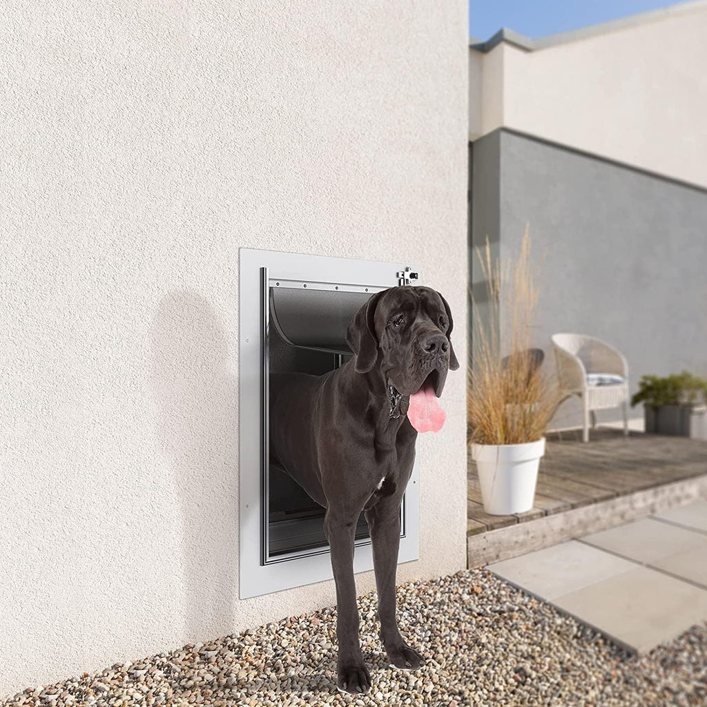 Pet Door for Wall,3-Flap,Steel Frame and Telescoping Tunnel, Aluminum Lock, Double Flap Dog Door and Cat Door, Strong and Durable (Pets Up to 100 Lb) -Large - view 8