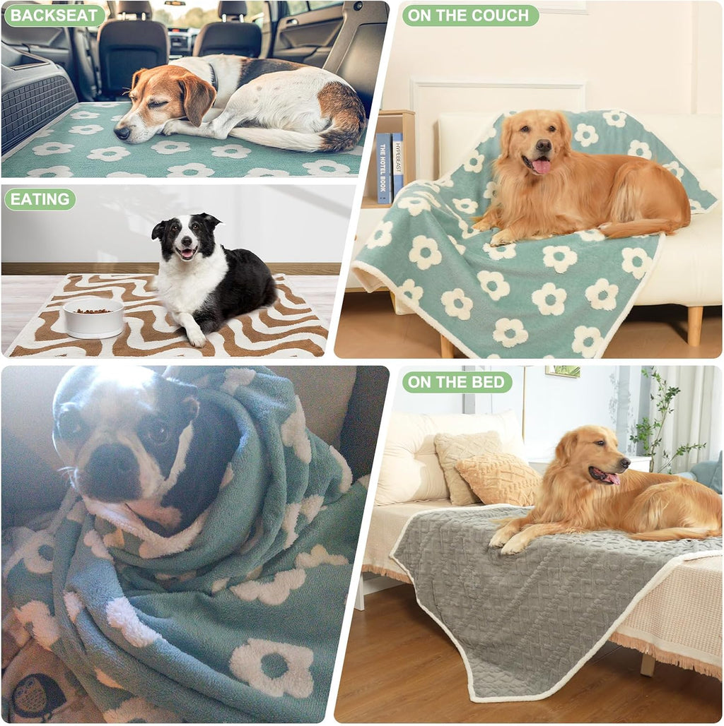Waterproof Dog Blankets for Large Dogs, Dog Blanket for Couch Sofa Bed, Super Soft Premium Coral Fleece Throw Cat Puppy Blanket, Reversible Furniture Protector, Washable Pet Blanket 40x60IN - view 8