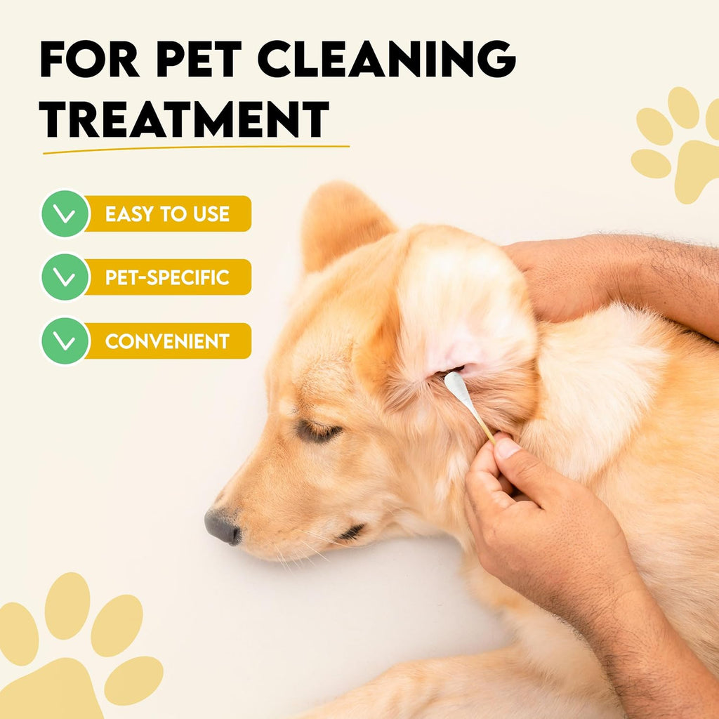 6-Inch Long Cotton Tips for Cleaning Dogs' Ears | Extra-Long Cotton Swabs for Dog Ear Cleaning | Eco-Friendly Dog Ear Swabs & Pads | Organic Bamboo & Cotton | 100-Pack - view 4