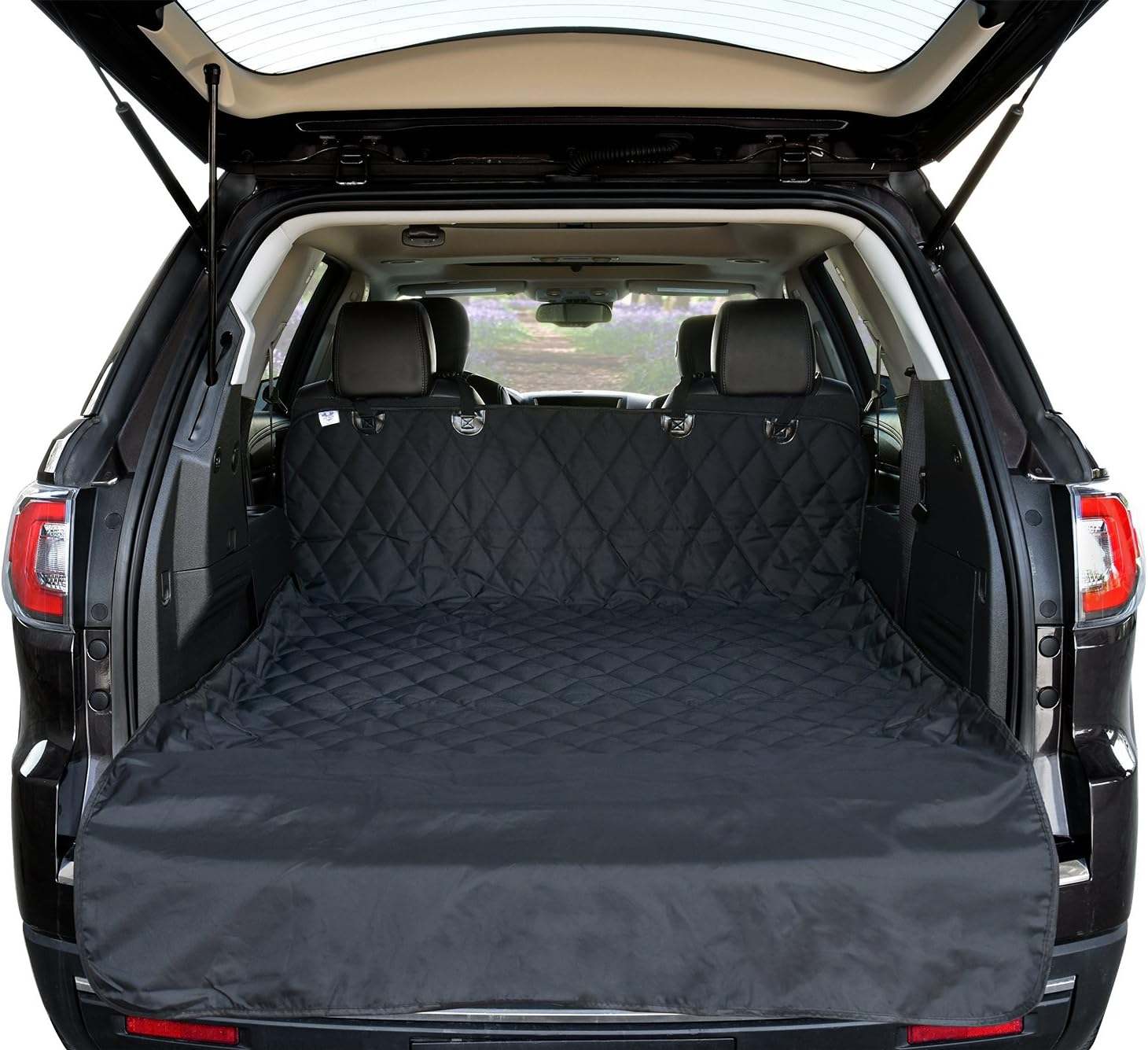 SUV Dog Cargo Liner Cover for SUVs and Cars, Waterproof Material, Non Slip Backing, Extra Bumper Flap Protector, Large Size - Universal Fit