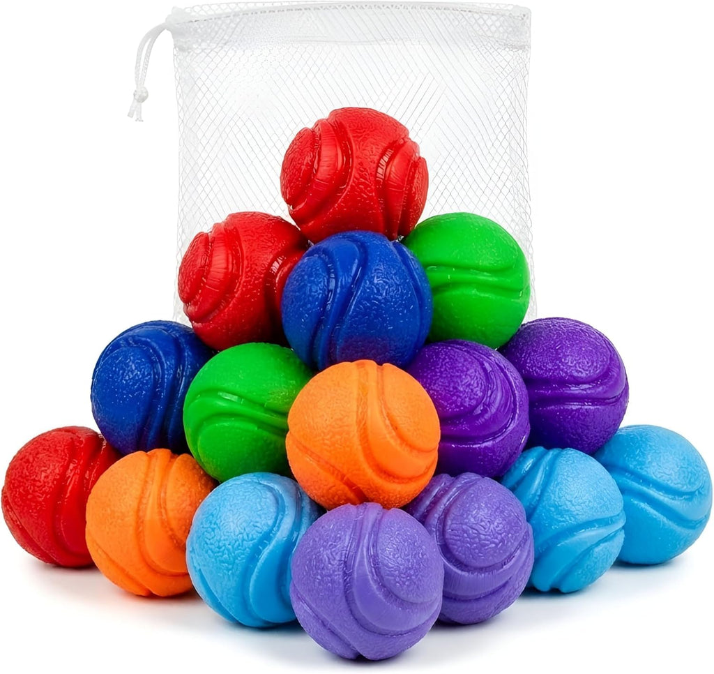Dog balls 1.5 inch no squeak toy for small dogs teething toys for puppies rubber balls for fetch, training, boredom and solo play - 6 pack