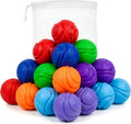 Dog balls 1.5 inch no squeak toy for small dogs teething toys for puppies rubber balls for fetch, training, boredom and solo play - 6 pack