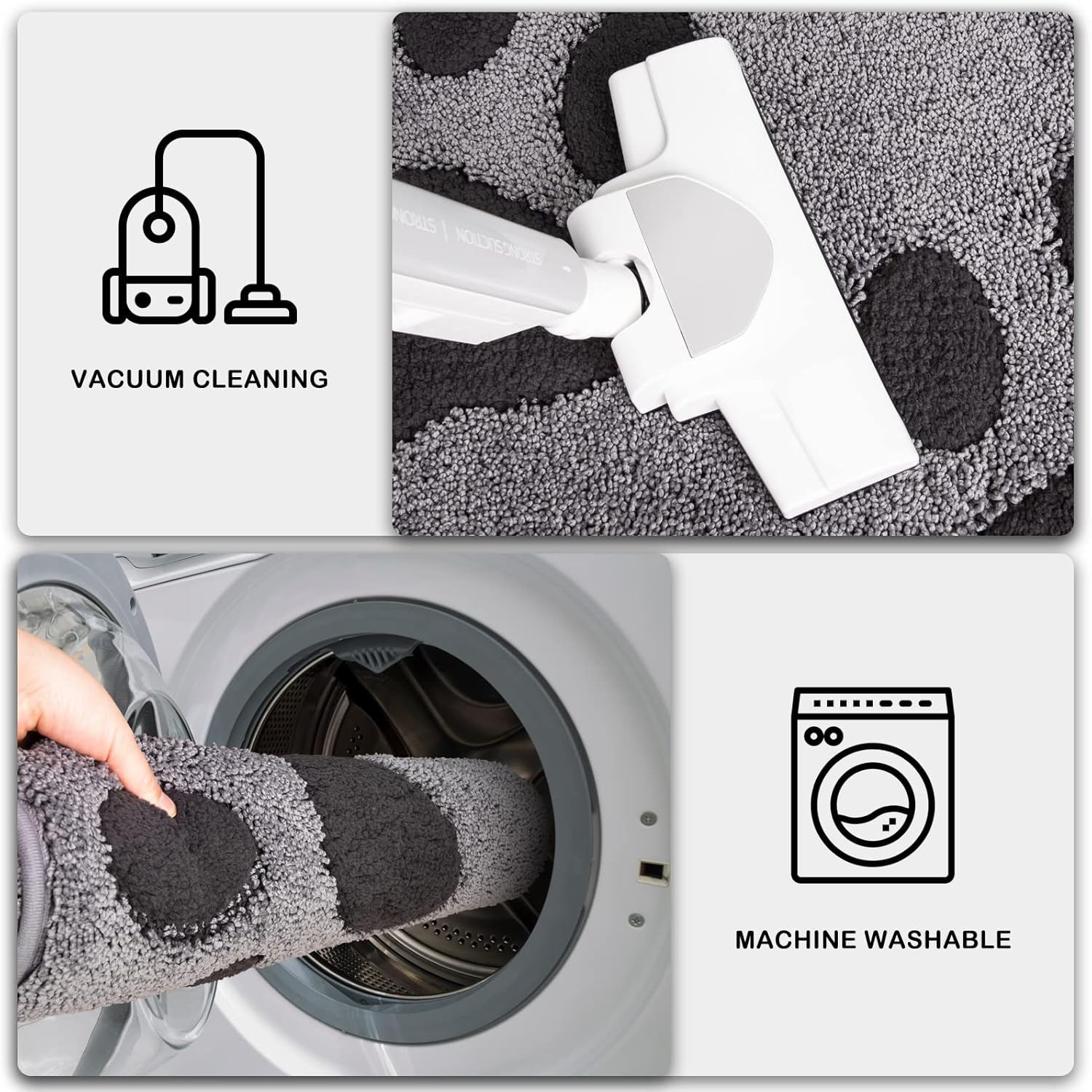 Dirt Trapping Door Mat Indoor Entrance, 20" x 31.5", Grey | Machine Washable, Non-Slip, Waterproof TPR Backing, Super Absorbent, Dog Door Mat, Entryway Rug for Muddy Paws and Shoes - view 7