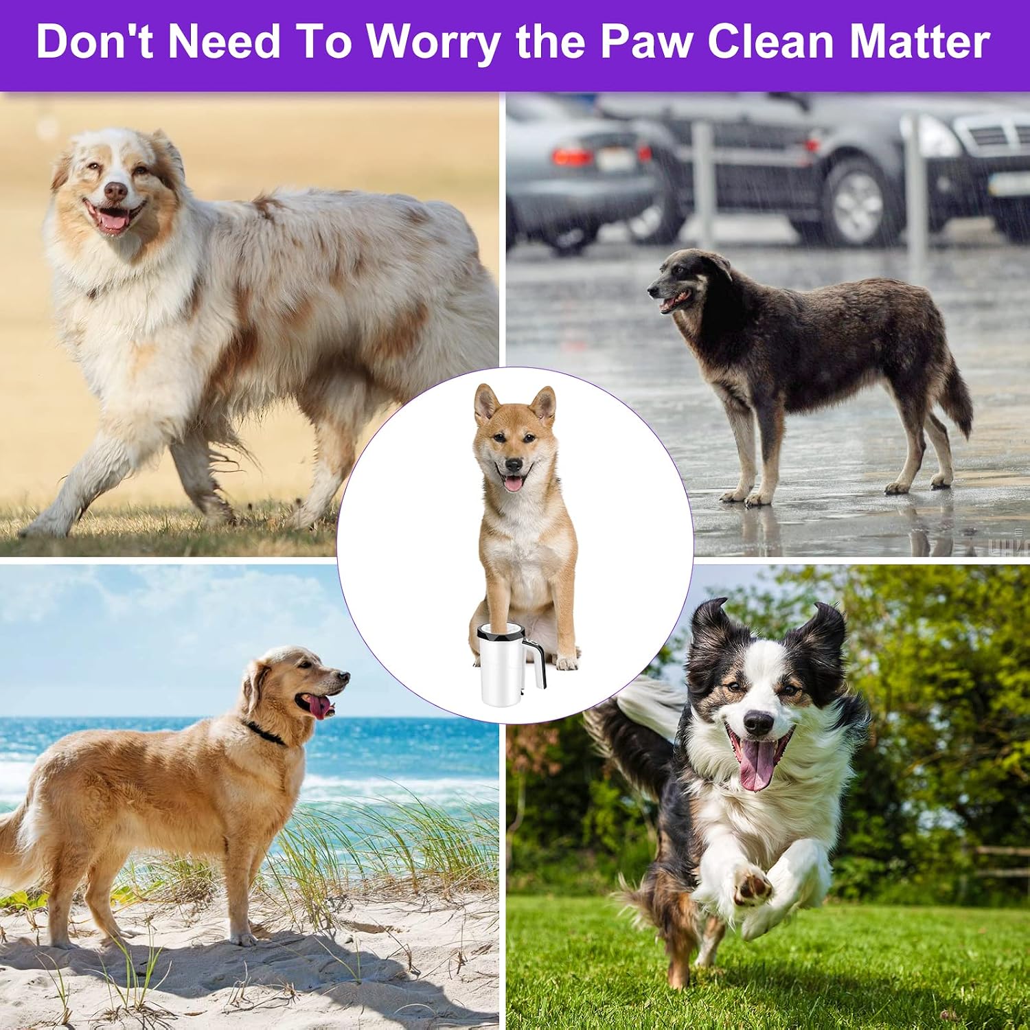 Rechargeable Automatic Dog Paw Cleaner, 2 in 1 Portable Dog Paw Washer Cup | Pet Paw Cleaner with Soft Silicone Brush, 7.4V High Power, Dog Foot Washer Suitable for Big Dog/Cat Grooming, Black - view 5
