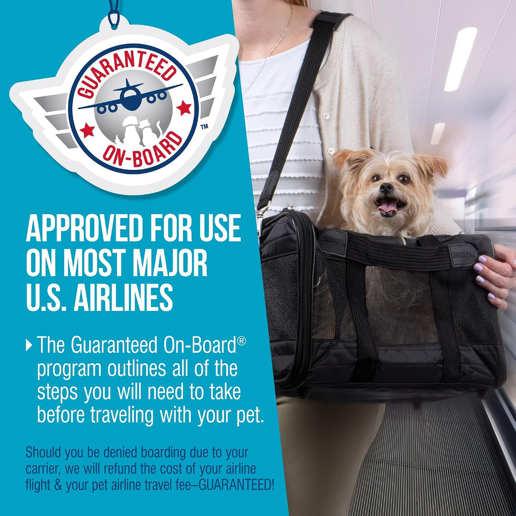 Sherpa Original Deluxe Travel Pet Carrier, Airline Approved & Guaranteed On Board - Black, Medium - view 4