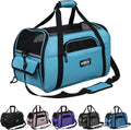 Soft-sided pet carrier for cats & small dogs (3-year warranty) | airline approved, removable bed & cover, built-in leash, luggage sleeve, seat belt loop, waterproof, durable, foldable