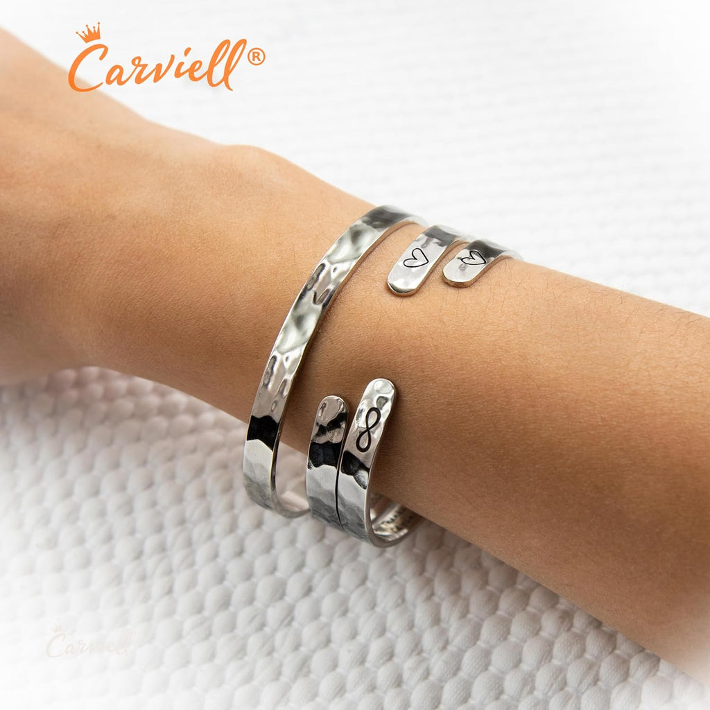 Bracelet - Gifts for Women – Inspirational, Friendships, Love, Mom, Daughters, Sisters, Christian, Graduations, Memorials & Wedding Gifts – 100+ Phrases – Stainless Steel, Gift Ready - view 2