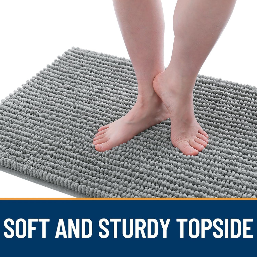 Dog Door Mat for Muddy Paws 30x20, Extra Absorbent Chenille Mud Mat | Grey, Absorbs Moisture and Dirt, Non-Slip Machine Washable Doormat, Quick-Drying Indoor Entryway Floor Mat for Dogs - view 3