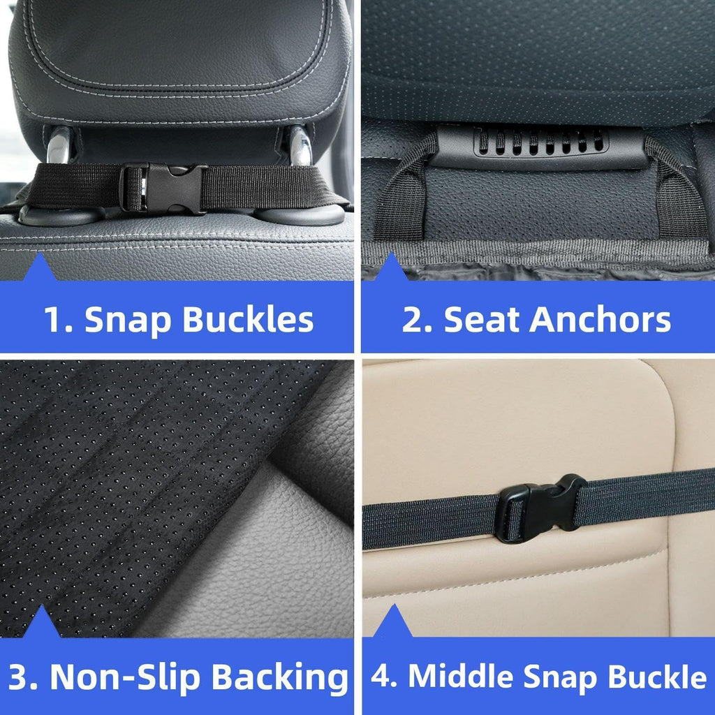 2 pack pet car seat cover for front seat, captain chair seat cover | waterproof pet seat protector, full protection with side flaps, non-slip, large front storage pocket, fits cars/trucks/SUVs - view 7