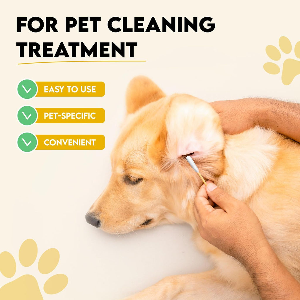 6-Inch Long Cotton Tips for Cleaning Dogs' Ears | Extra-Long Cotton Swabs for Dog Ear Cleaning | Eco-Friendly Dog Ear Swabs & Pads | Organic Bamboo & Cotton | 100-Pack - view 4