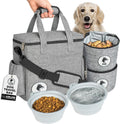 Dog travel bag for supplies - airline approved pet backpack organizer | pet supply organizer with collapsible bowls, food containers, luggage sleeve - camping gear, road trip essentials