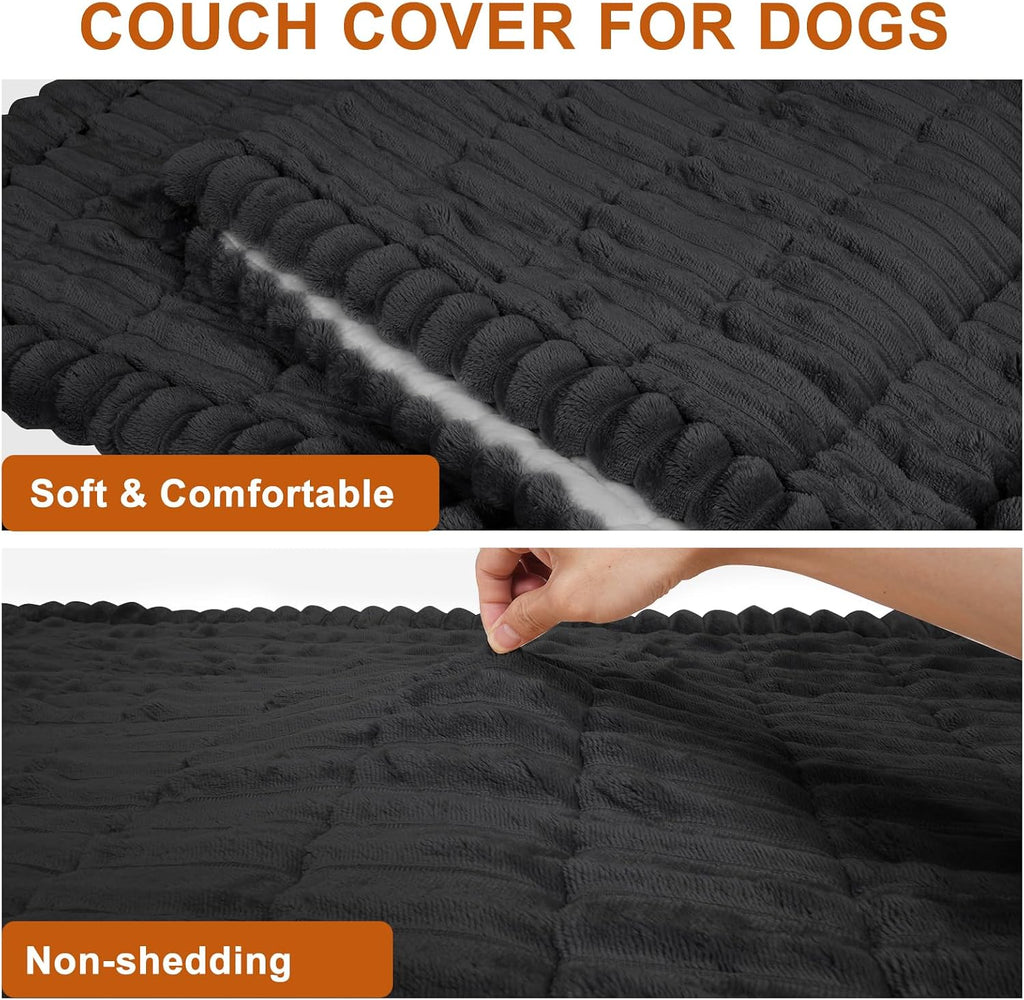 Couch Cover for Dogs Washable, Sofa Cover Protector for l Shape, Non Slip Dog Blanket Cover, Friendly Pet Mat Bed for Outdoor, Soft (Dark Gray, 27.6" x 59") - view 3