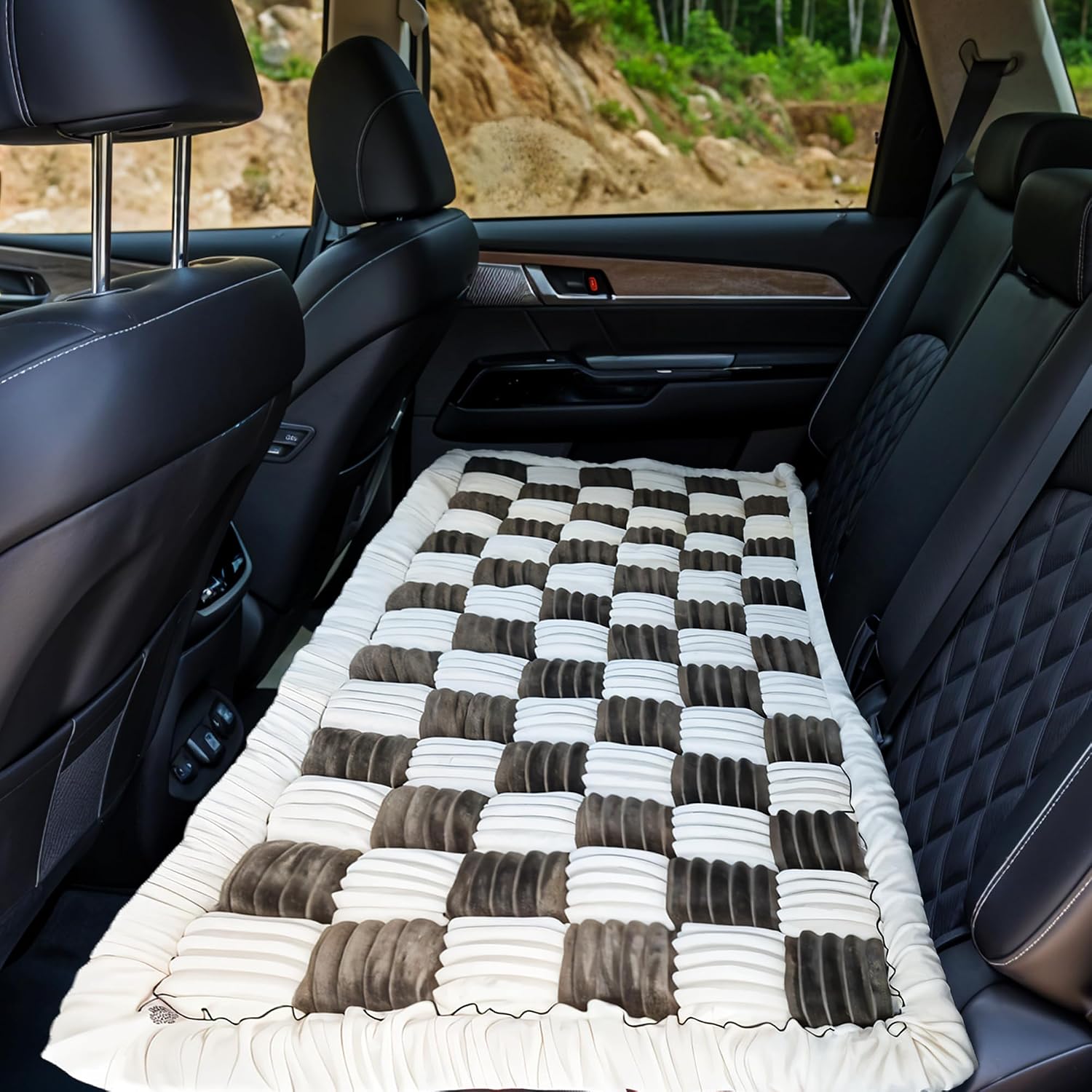 Backseat pet bed mat, anti-slip dog mat for car backseat, machine washable soft non-slip travel dog car mat for large dogs custom fit for back seat extenders and seat covers (25.5 x 53 inch) - view 6