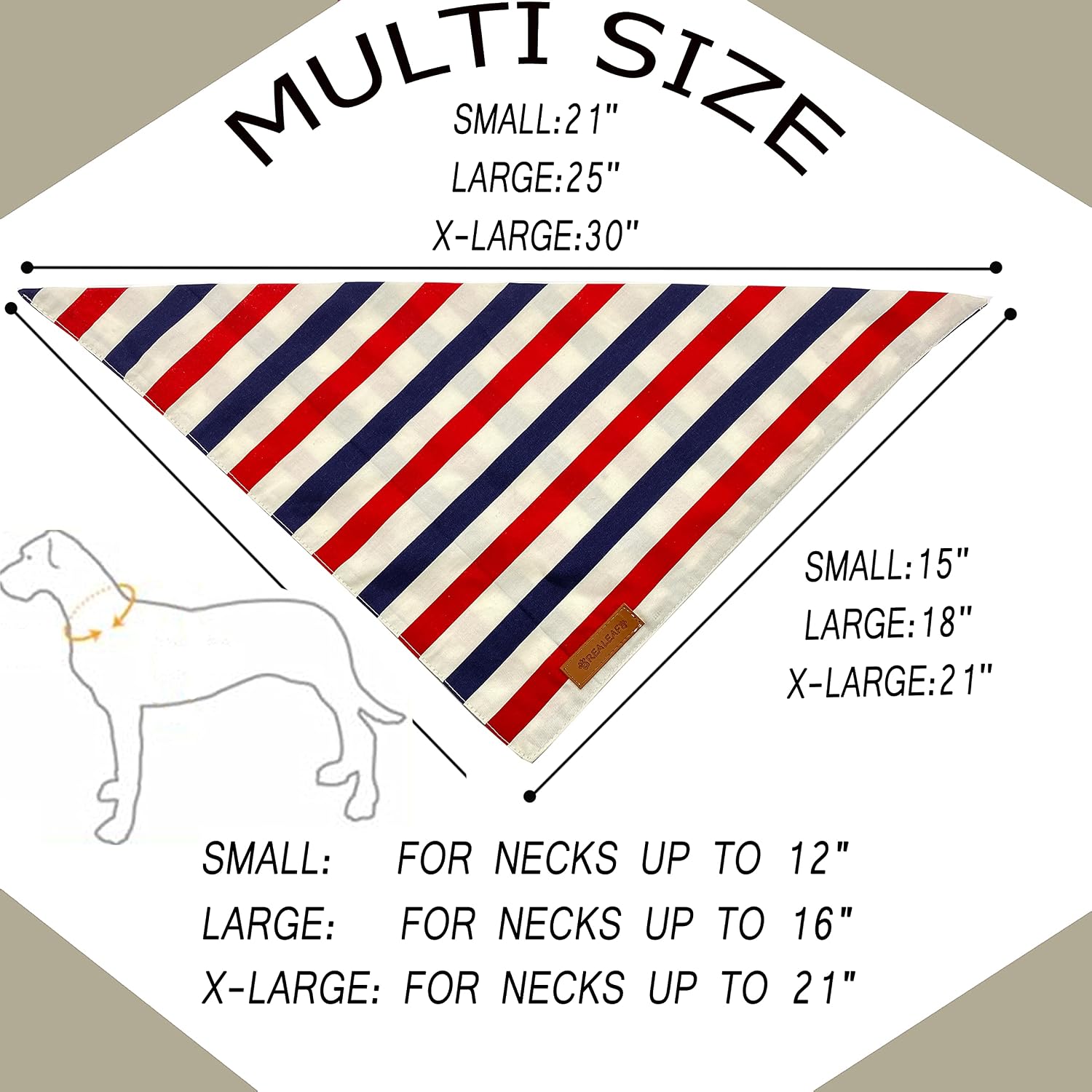 4th of July Dog Bandanas 2 Pack, Reversible American Flag Pet Scarf for Boy and Girl, Premium Durable Fabric, Patriotic Bandana for Medium and Large Dogs (Large) - view 2