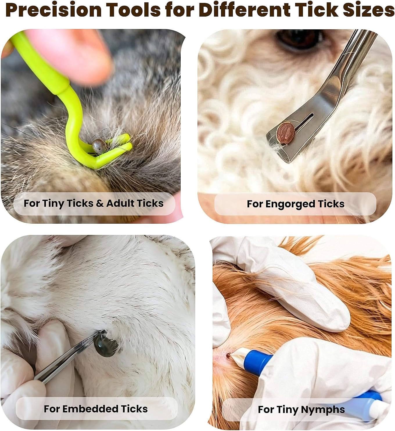 16-Piece Professional Tick Removal Tool Kit, Stainless Steel Tick Remover Tweezers, Hooks & Accessories for Dogs, Cats & Humans, Outdoor Camping Essentials - view 7