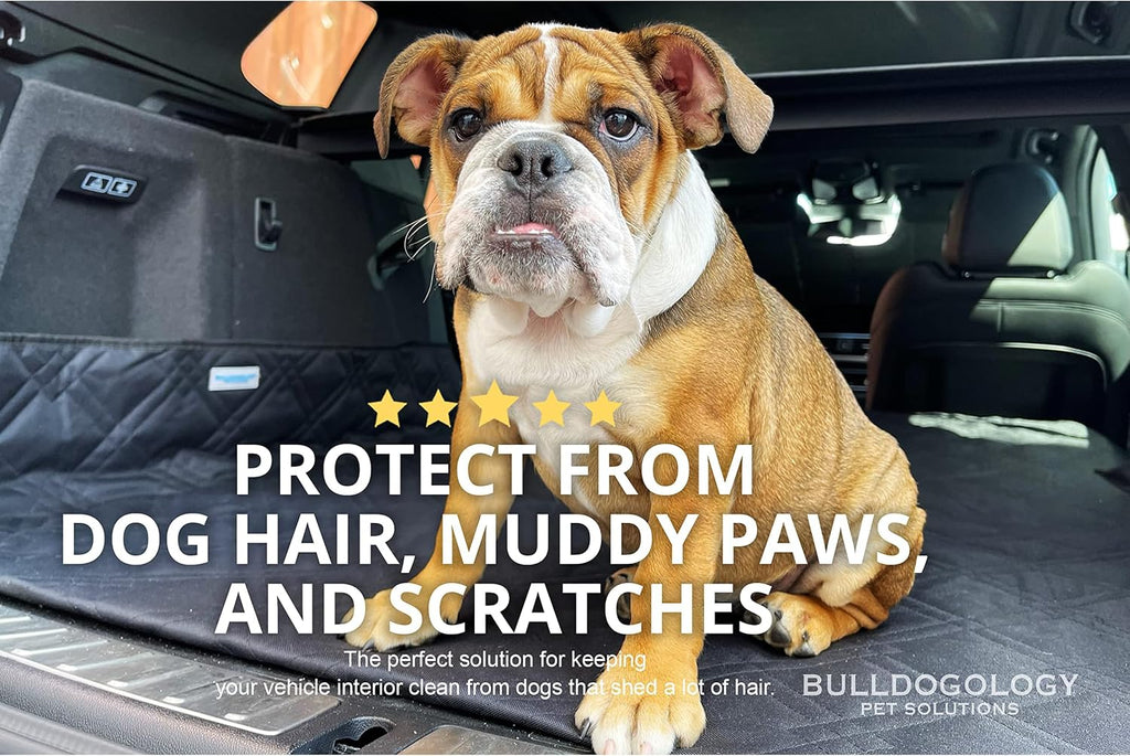 SUV cargo liner for dogs 55"x106" heavy duty pet trunk cargo cover - dog car seat cover waterproof nonslip - dog hair, muddy paws, scratches cover protector for cars vans (X-large, black) - view 7