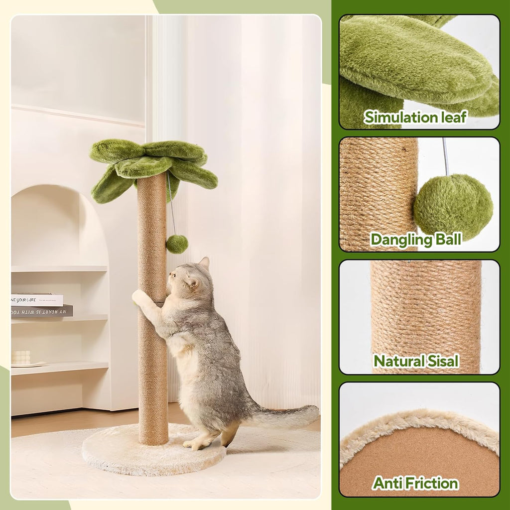 Cat Scratching Post Palm Tree Shape, Sturdy 34 inches Tall Sisal Scratching Post, Cute Cat Scratching Post for Indoor Cats - view 5