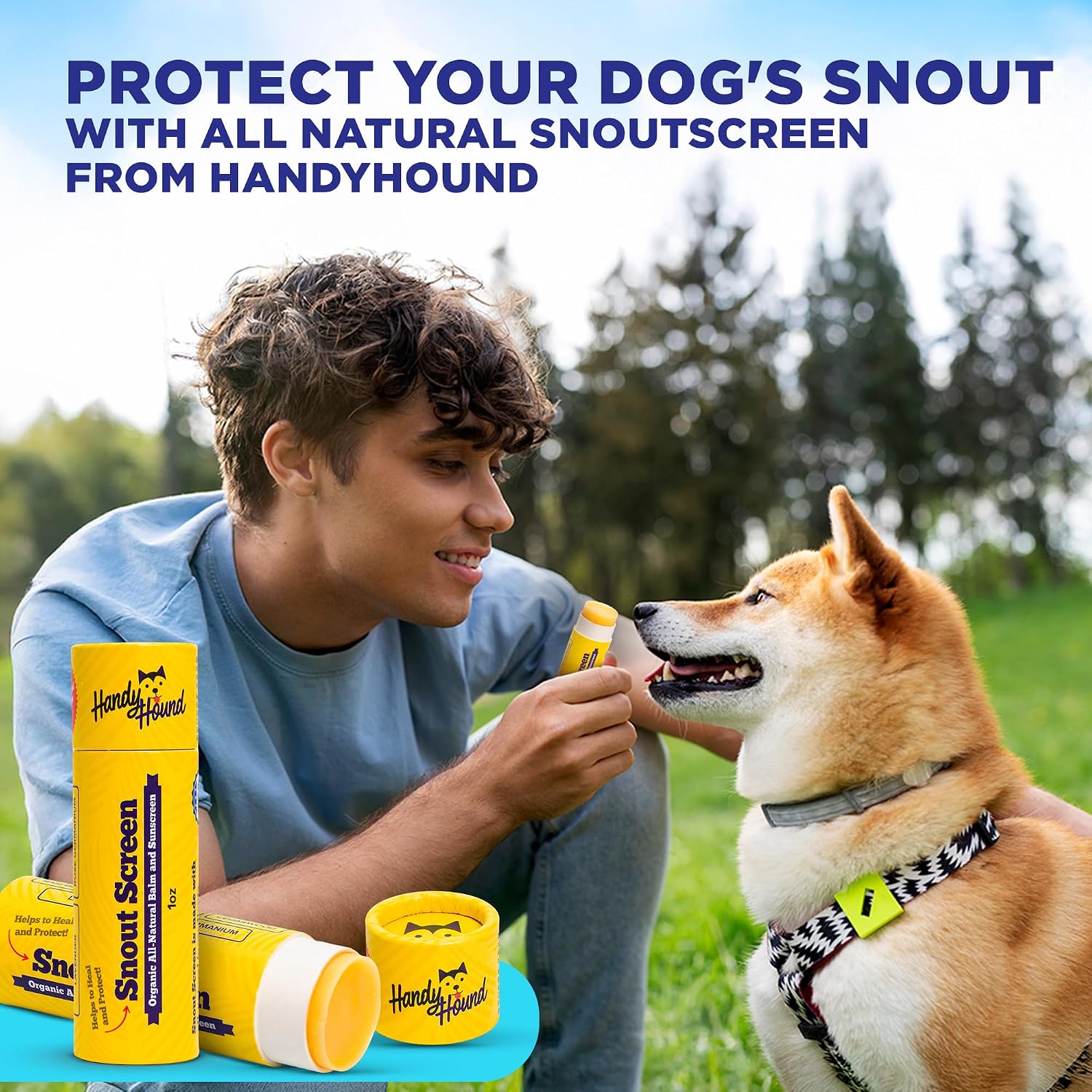 Sunscreen balm for nose & paws, 1 oz | lick safe natural sun protection, no zinc oxide, soothes dry cracked skin, for pink noses and light coated dogs, USA made - view 2