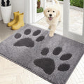 Dirt Trapping Door Mat Indoor Entrance, 20" x 31.5", Grey | Machine Washable, Non-Slip, Waterproof TPR Backing, Super Absorbent, Dog Door Mat, Entryway Rug for Muddy Paws and Shoes