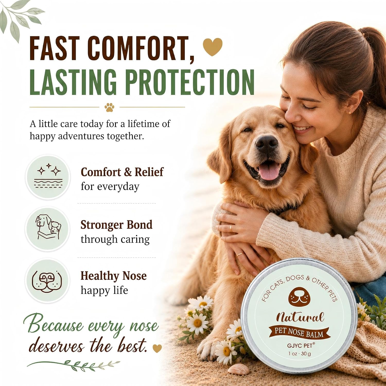 Snout Soother Nose Balm for Dogs & Cats - Natural Healing & Moisturizing Balm for Dry, Cracked Snouts - Plant-Based, Soothing Skin Formula | Plant-Based Moisturizing Formula, Botanical Oils, Helps Soften Rough Texture, Gentle Daily Use - view 8