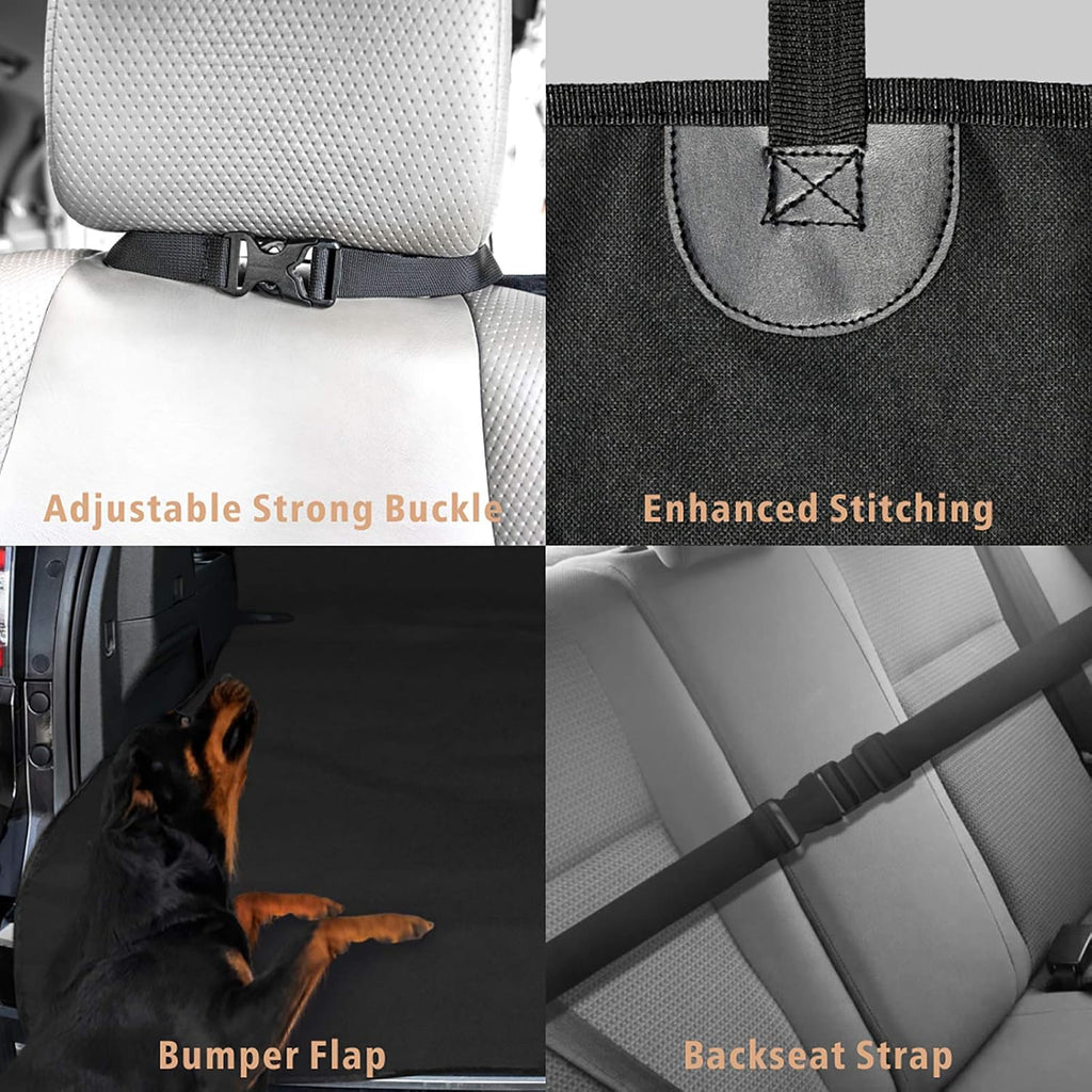 SUV Cargo Liner for Dogs - 55 x 90 Inches Cargo Cover, Black | Water Resistant, Bumper Flap, Low-Profile Padded Car Trunk Dog Cover Prevents Scratches Pet Hair Mud Dirt for SUV Road Trips - view 7