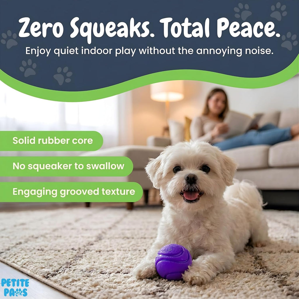 Dog balls 1.5 inch no squeak toy for small dogs teething toys for puppies rubber balls for fetch, training, boredom and solo play - 6 pack - view 3