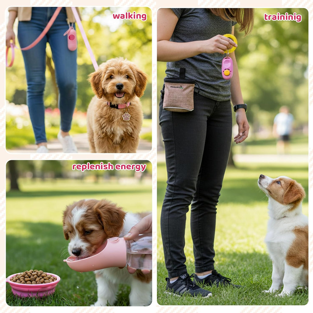 Puppy Starter Kit for Small Dogs, 42 Pcs Puppy Essentials Supplies | Includes Dog Toys, Collar and Leash, Training Clicker, Treat Bag, Waste Bag Dispenser, Blanket, Grooming Glove and Bowls - view 5