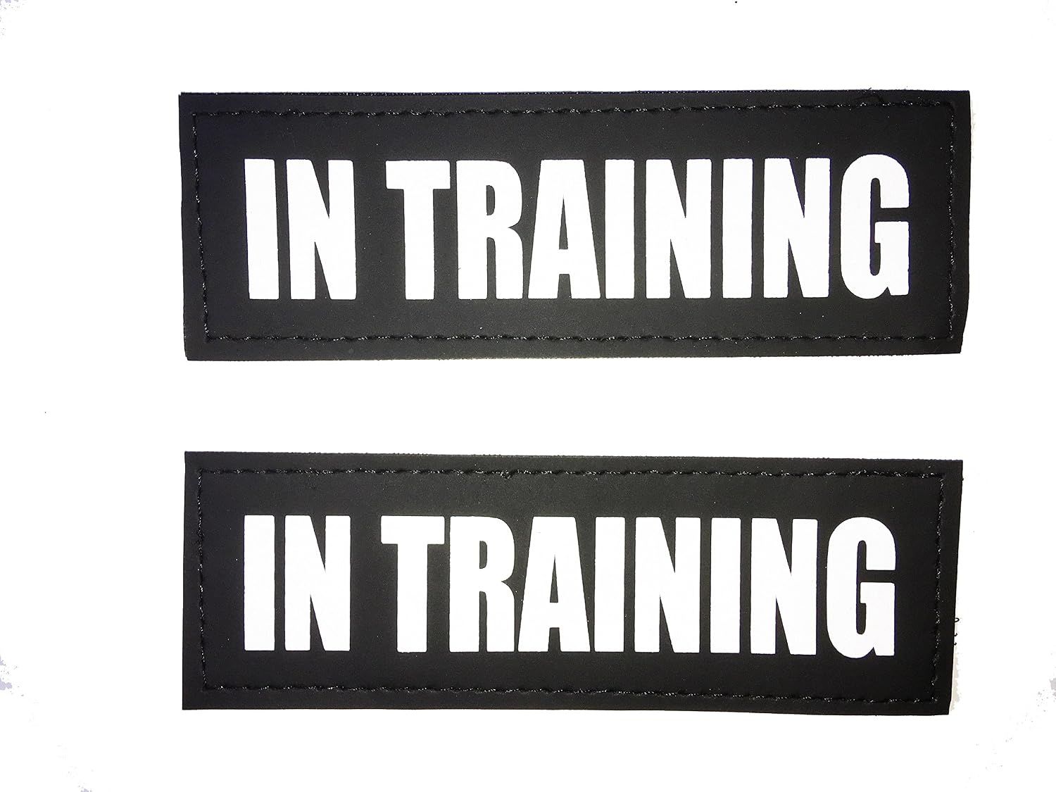 Reflective in Training Patches with Hook Backing for Service Animal Vests/Harnesses XXS or Extra Small (3.5 X 1) Inch