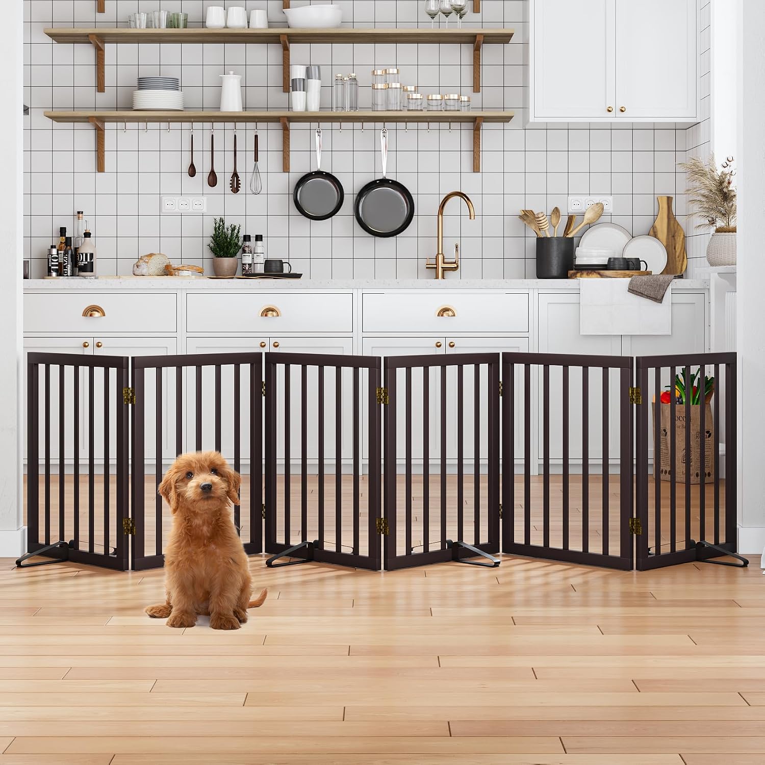 Dog Gate for Stairs,Foldable Dog Gate for Indoor Doorways House,Freestanding Pet Gates for Dogs,Doogie Puppy Fence Gate - view 7