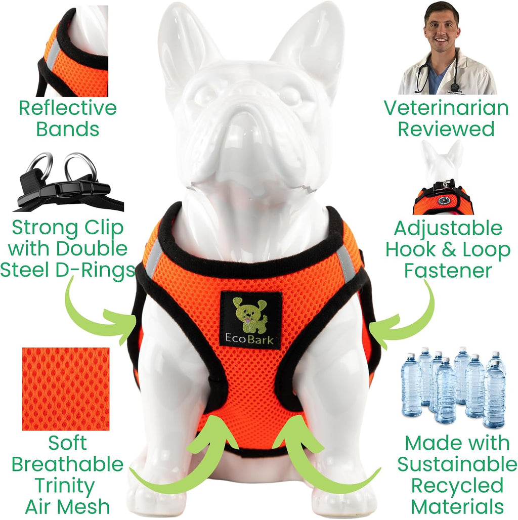 Step in Dog Harness, Reflective Chest Body Halter Vest, Orange | Luxury Soft Dog Harnesses for Dogs Under 26 lbs, Double Layered Breathable Mesh Fabric, Safety Buckle & Rapid Fastener - view 4