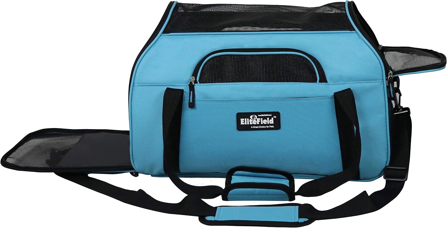 Soft-sided pet carrier for cats & small dogs (3-year warranty) | airline approved, removable bed & cover, built-in leash, luggage sleeve, seat belt loop, waterproof, durable, foldable - view 2