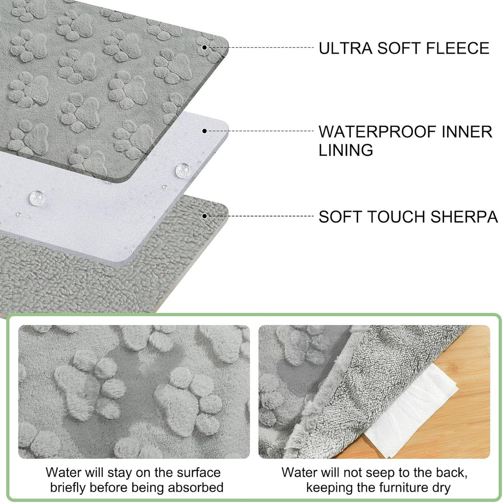 Waterproof Dog Blankets for Large Dogs, Dog Blanket for Couch Sofa Bed, Super Soft Premium Coral Fleece Throw Cat Puppy Blanket, Reversible Furniture Protector, Washable Pet Blanket 40x60IN - view 2