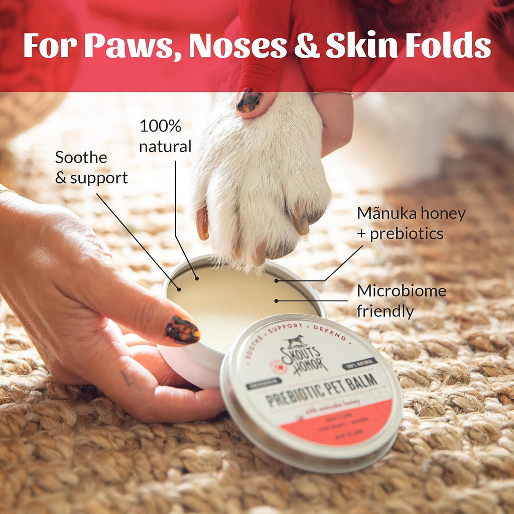 Prebiotic Pet Balm for Dogs and Cats, 2 oz | Natural Manuka Honey Balm to Promote Healing of Pet Paw Pads and Noses, Soothes Dry, Itchy Paws and Noses - view 5