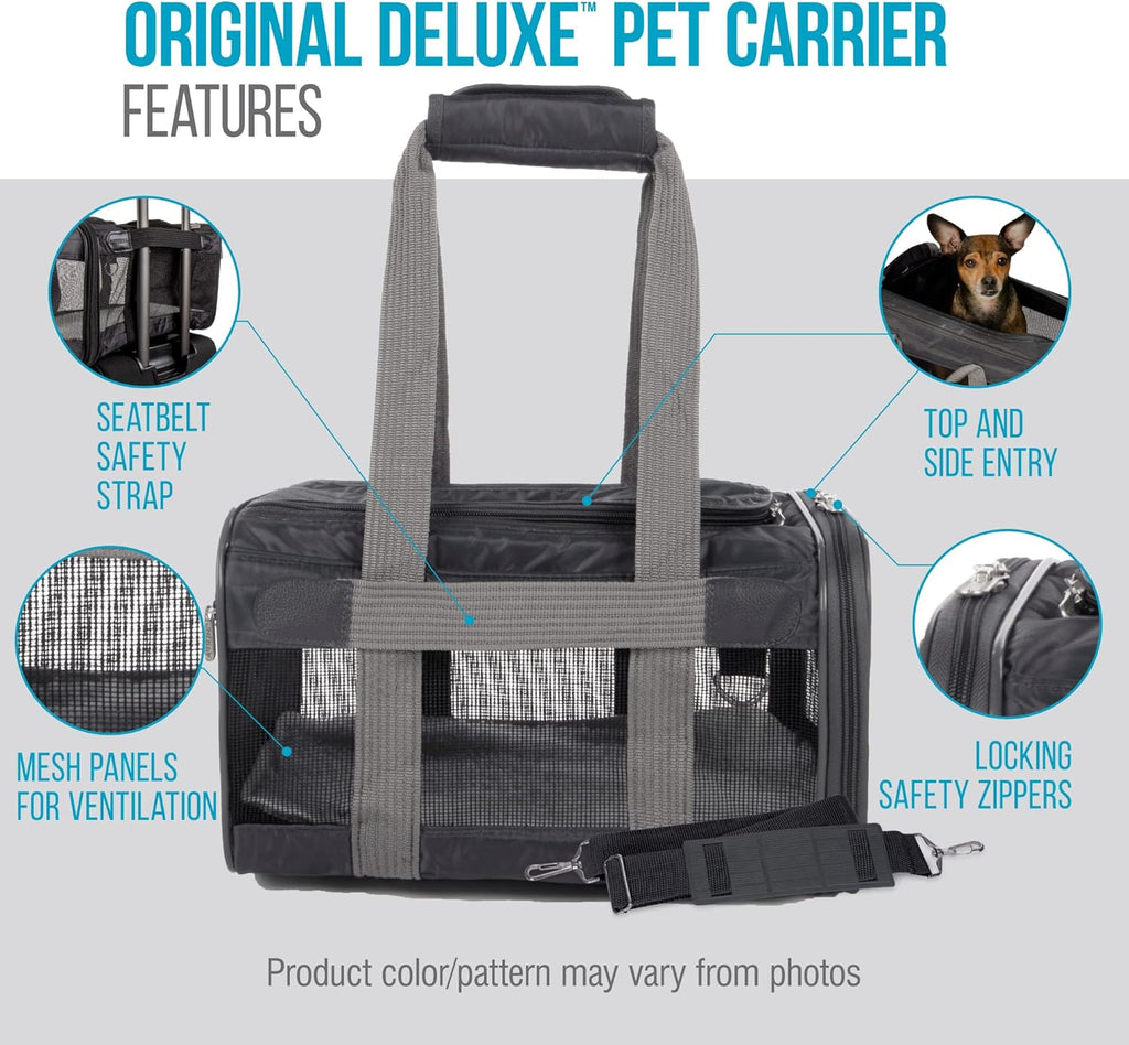 Original Deluxe Travel Pet Carrier, Airline Approved & Guaranteed On Board - Charcoal Gray, Medium - view 7