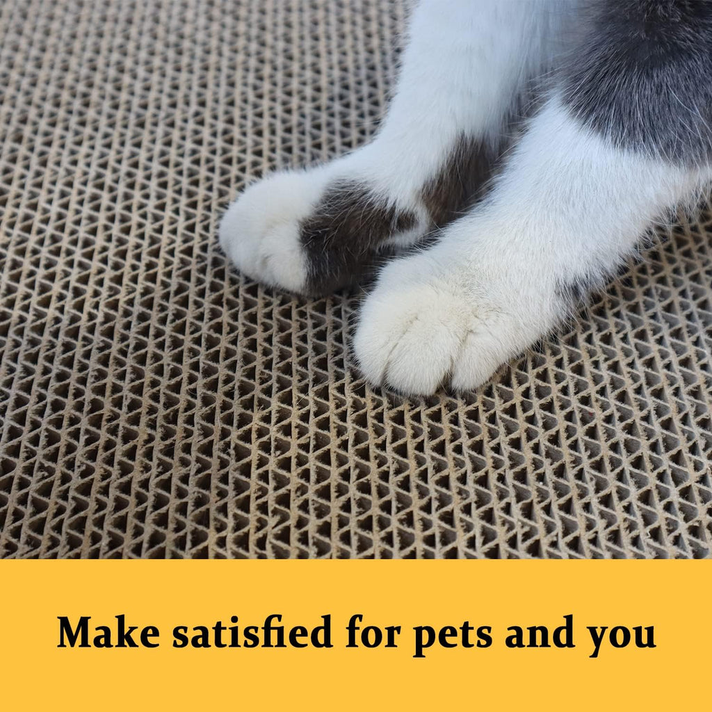 5 packs in 1 cat scratch pad with box for indoor cats, larger-sized durable recyclable and reversible cardboard cat scratching pad for rest and play - view 5