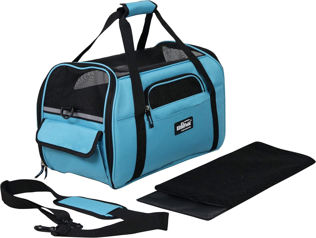 Soft-sided pet carrier for cats & small dogs (3-year warranty) | airline approved, removable bed & cover, built-in leash, luggage sleeve, seat belt loop, waterproof, durable, foldable - view 4