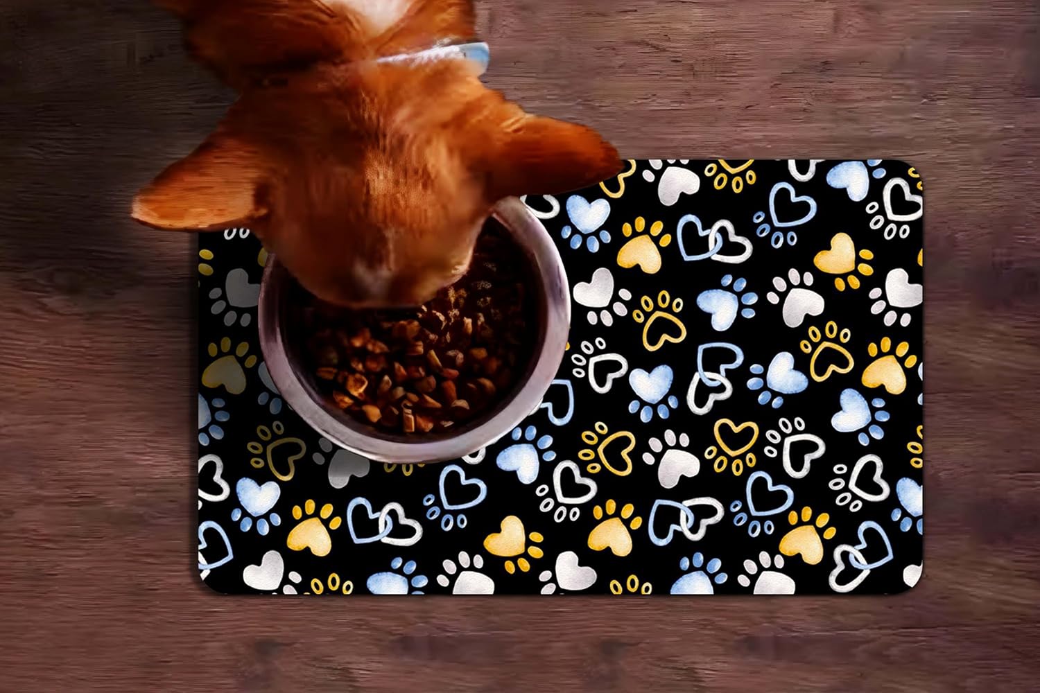 Dog Mat Pet Feeding Mat for Food and Water Absorbent 20x12in Quick Dry Dog Water Bowl Mat - view 3