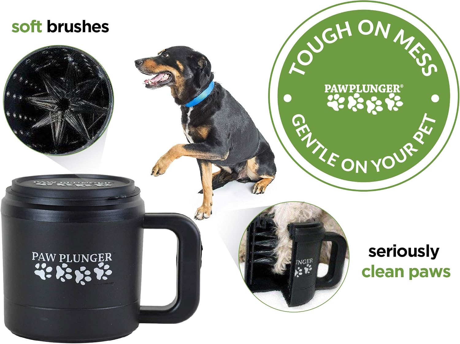 Dog paw cleaner - dog and puppy essentials - portable dirty paw washer - ideal for medium dogs - black - view 6