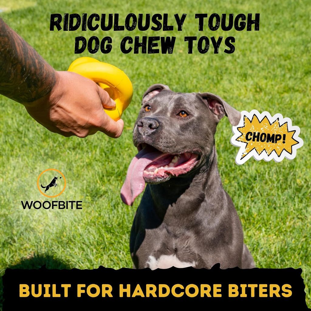 Indestructible dog ball - lifetime replacement - durable dog toy for aggressive chewers - safe, non-toxic natural rubber - chew, tug & fetch - tough, heavy duty chew toy - 4" (softball size) - view 2
