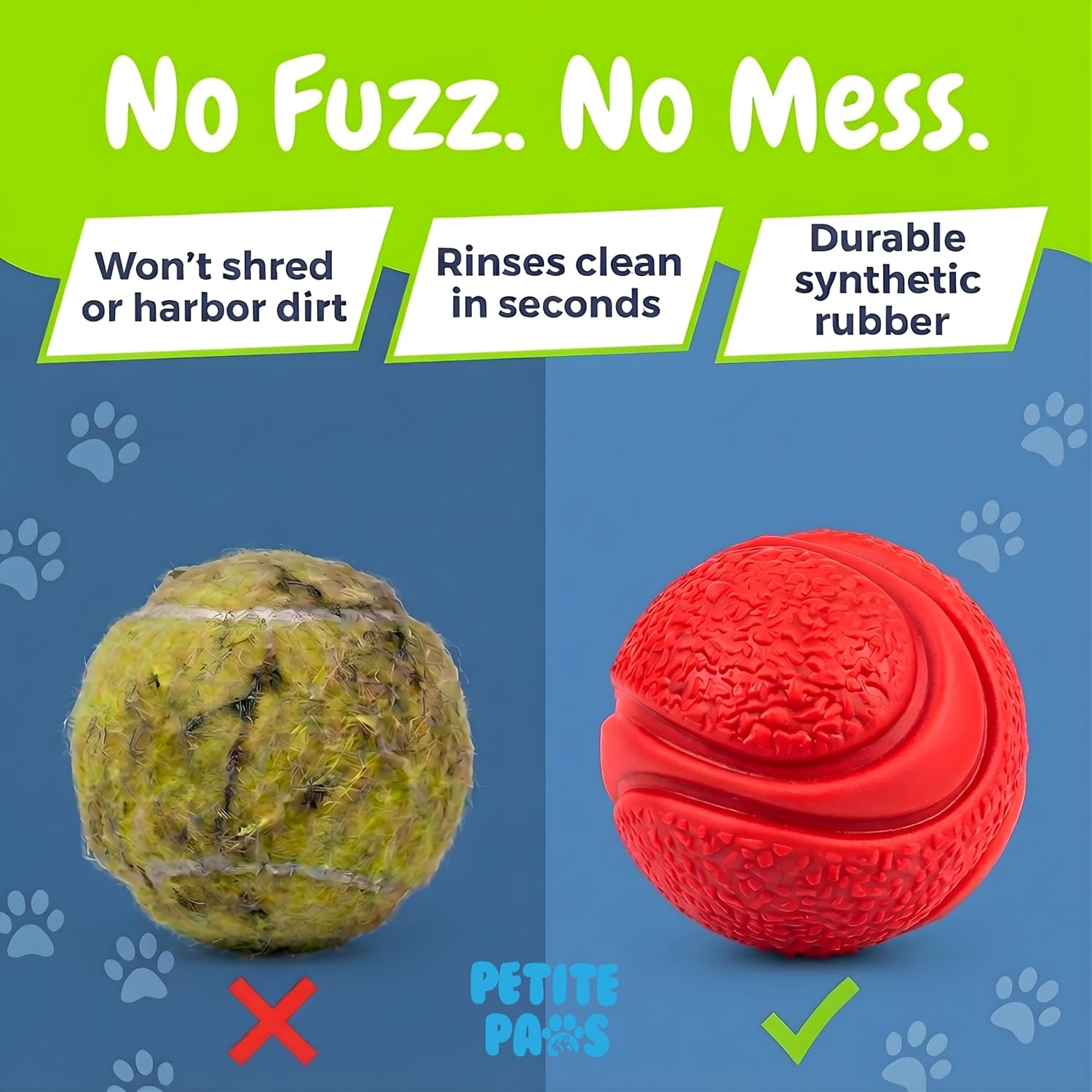 Dog balls 1.5 inch no squeak toy for small dogs teething toys for puppies rubber balls for fetch, training, boredom and solo play - 6 pack - view 6