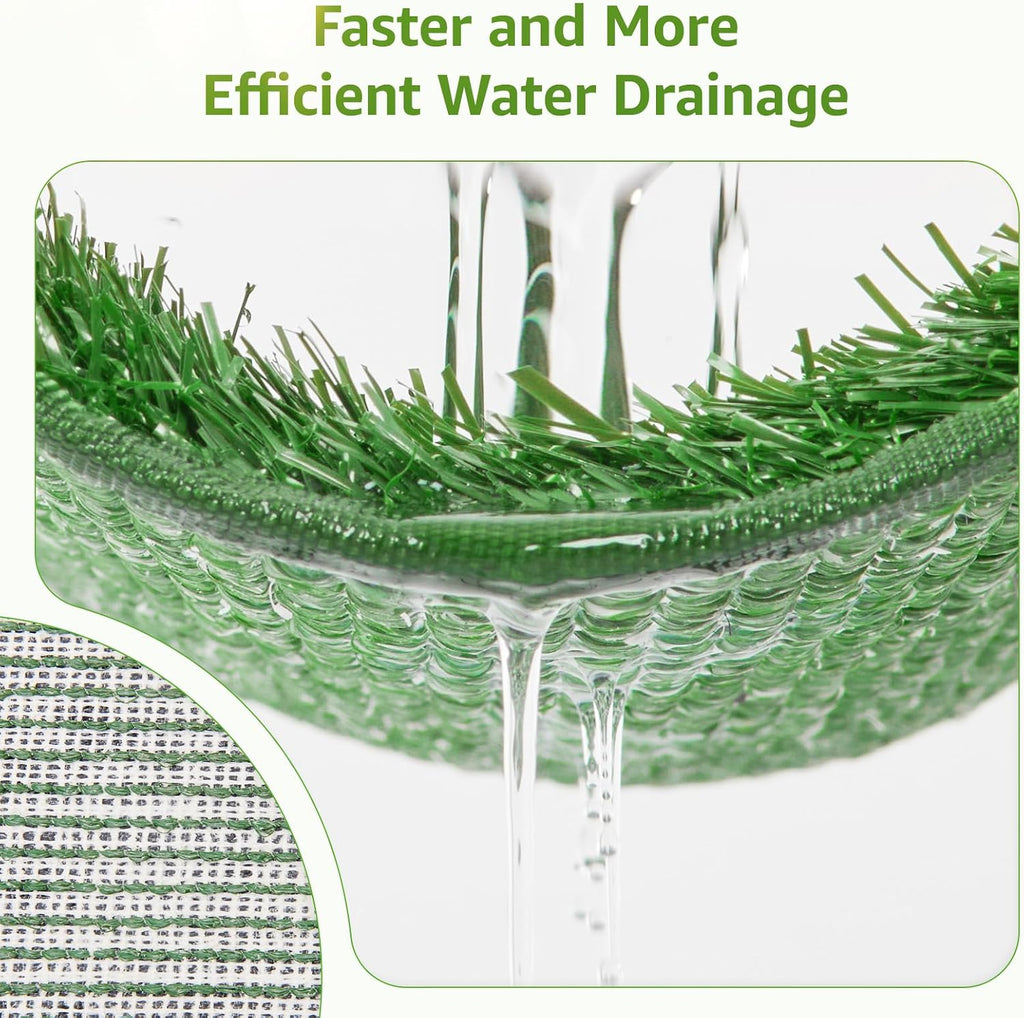 Dog Grass Pee Pads, 14.1x18.1in Artificial Grass Pad for Potty Tray | 2 Pack, Hemmed Edge, Fake Grass for Dogs to Pee On, Washable, Replacement Turf, Outdoor Indoor Pee Grass Patch, Easy to Clean - view 4