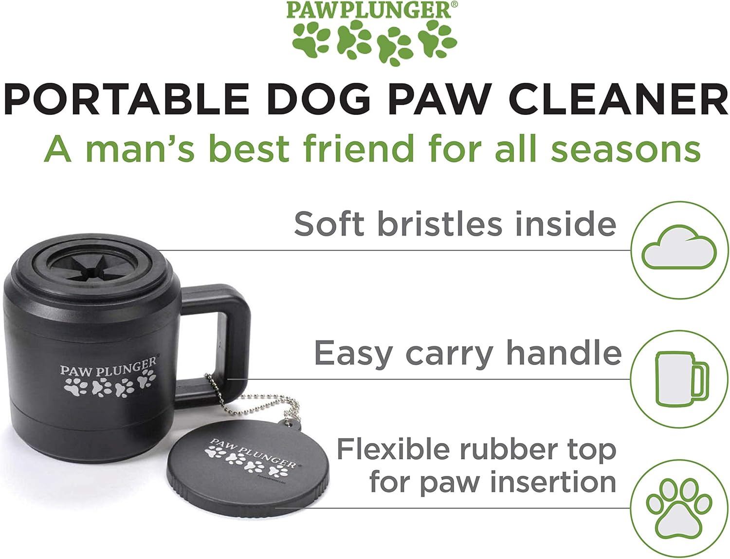 Dog paw cleaner - dog and puppy essentials - portable dirty paw washer - ideal for medium dogs - black - view 2
