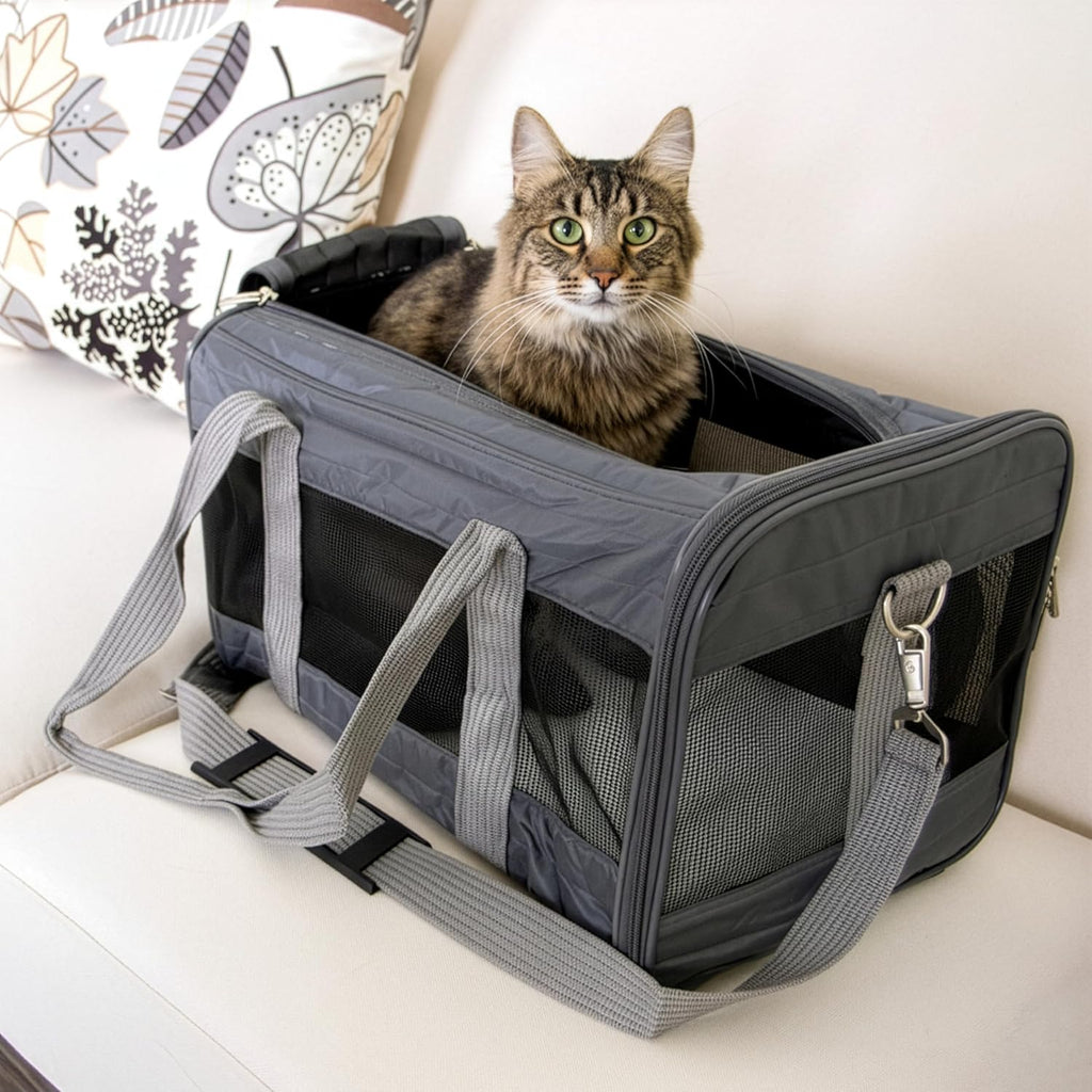 Original Deluxe Travel Pet Carrier, Airline Approved & Guaranteed On Board - Charcoal Gray, Medium - view 6