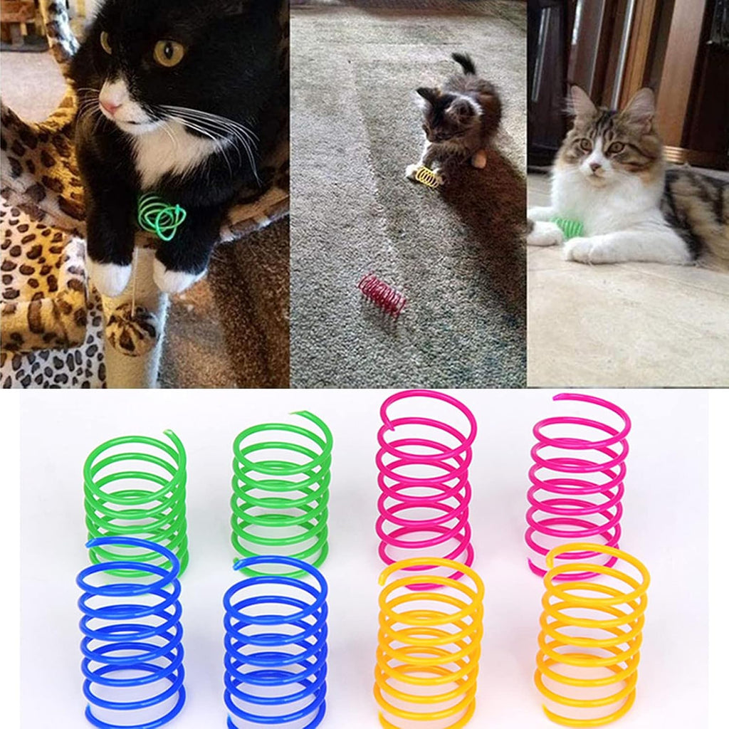 120 Pack Cat Spring Toy - Interactive Plastic Coils for Indoor Cats, Colorful Spiral Springs for Swatting, Biting, Hunting - Active Healthy Fitness Play Kitten Toys - view 6
