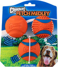Dog balls - interactive dog toys, high-bounce fetch ball, ultra and rugged balls, durable - size medium, 2.5-inch diameter, set of 3 | durable trio includes floating ultra and rugged styles, keeps active pups chasing, retrieving and playing outdoors