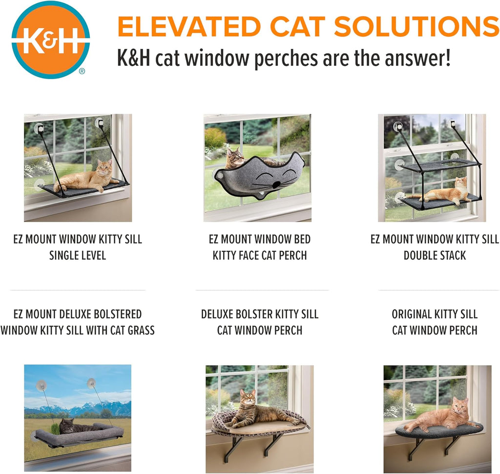 Bolster Kitty Sill Cat Window Perch Bed for Large Cats, Orthopedic Window Hammock Holds 40 lbs, Washable Cover, Indoor Windowsill Furniture Bed Seat - Tan/Kitty Unheated 14 X 24in - view 7