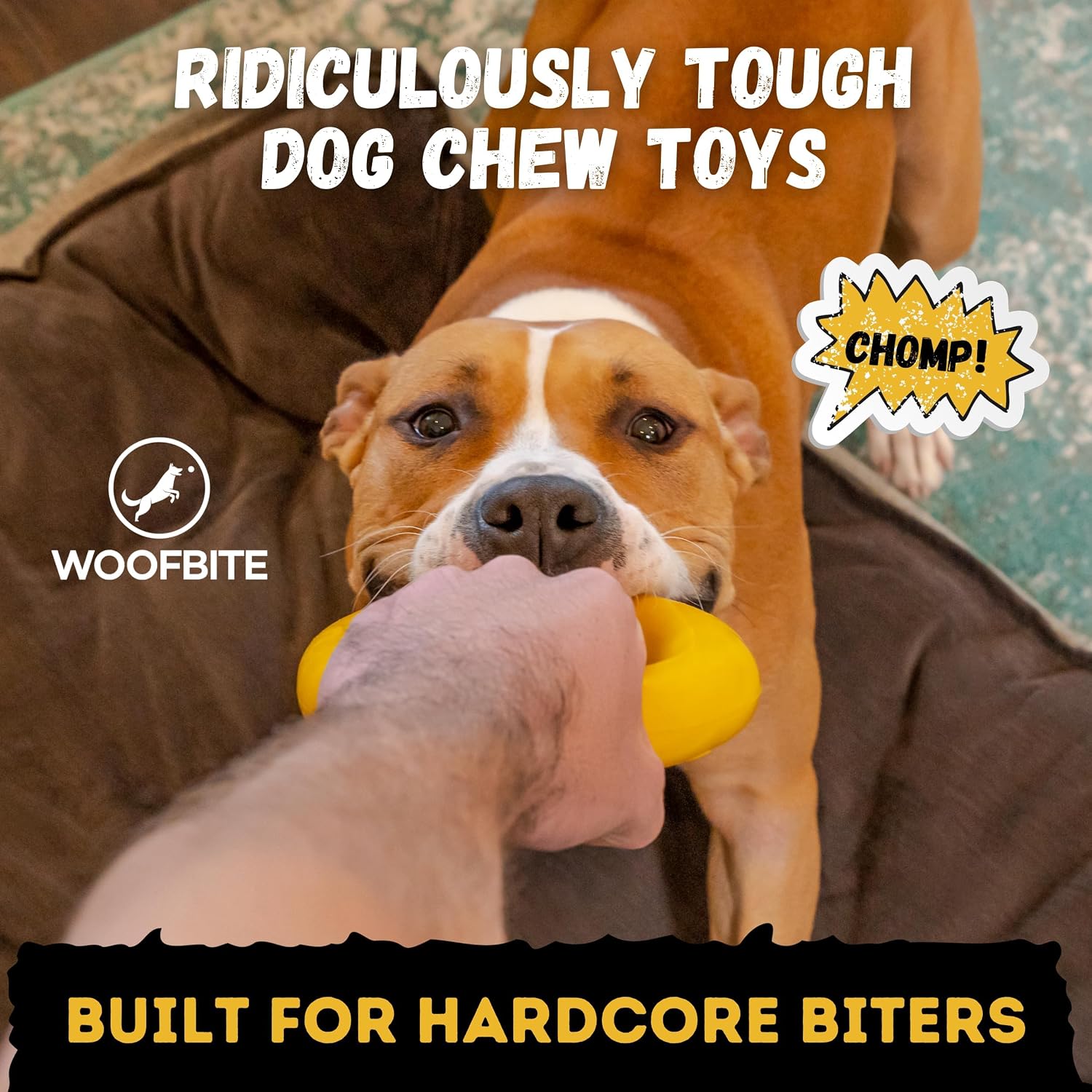 Indestructible Dog Chew Toy - Lifetime Replacement - Durable Toy for Aggressive Chewers - Safe Non-Toxic Natural Rubber - Chew, Tug & Fetch - Tough, Heavy Duty - Med/Large Breed, 6.5”x1.25” - view 3